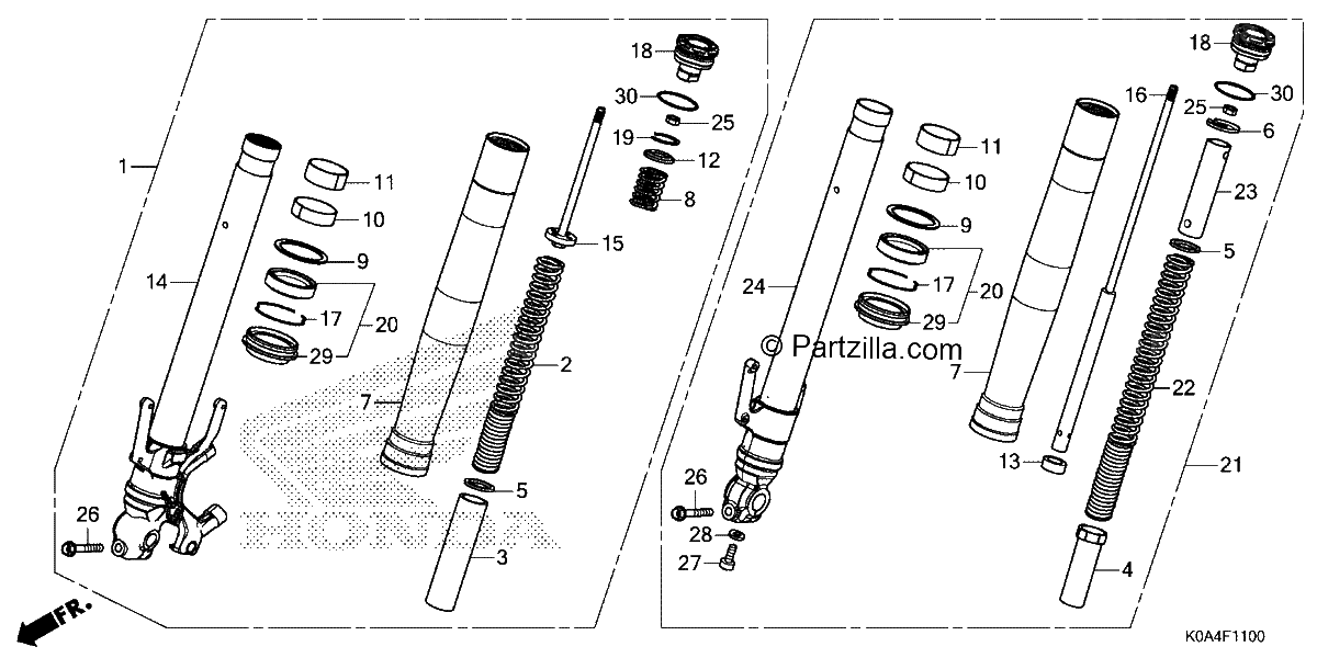Diagrama de FRONT FORK 1