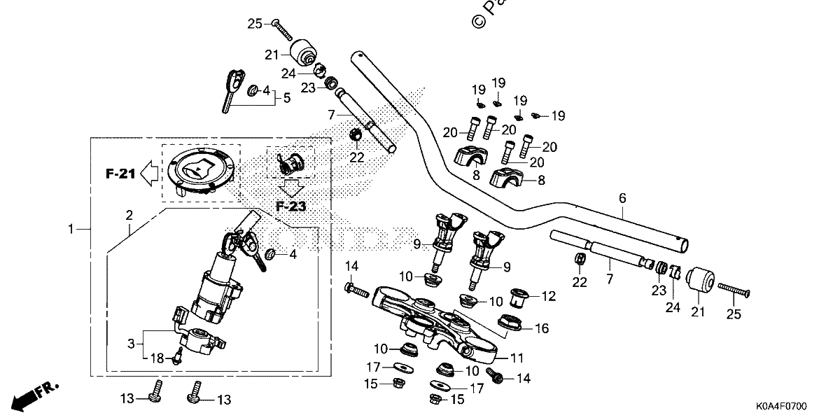 Diagrama de HANDLEBAR TOP BRIDGE