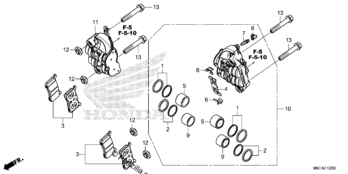Diagrama de FRONT BRAKE CALIPER 1