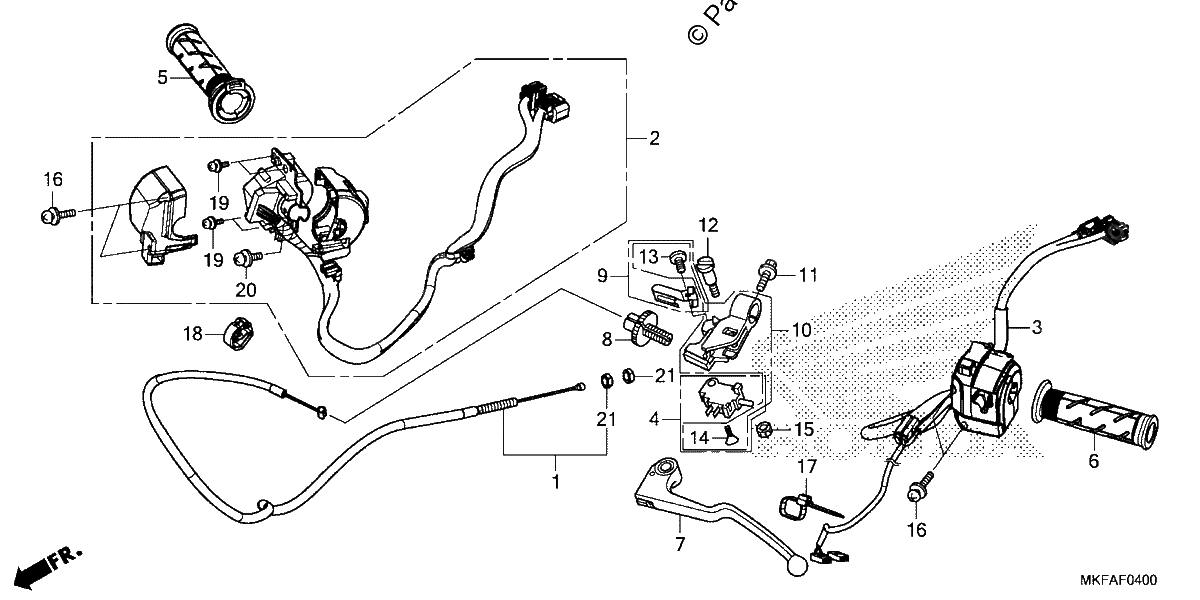 Diagrama de HANDLE LEVER SWITCH CABLE
