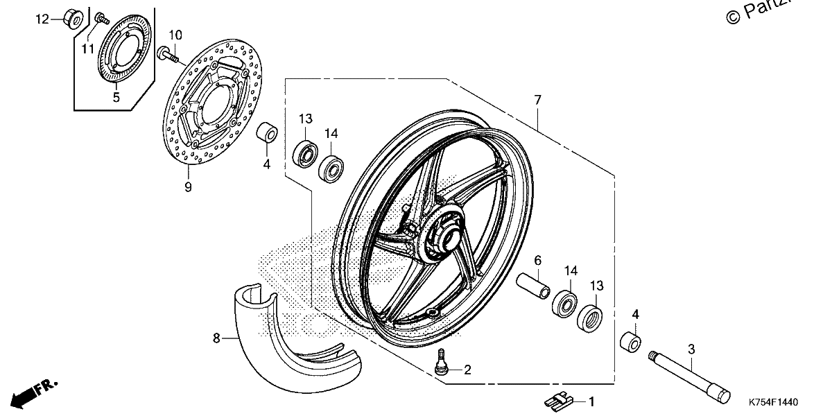 Diagrama de FRONT WHEEL