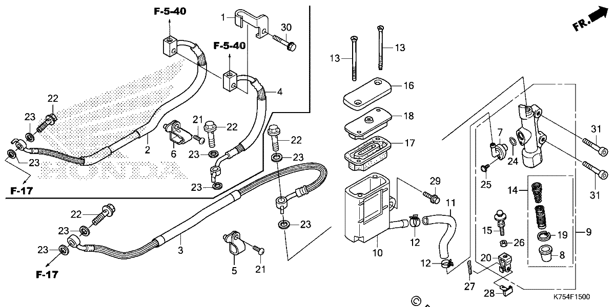 Diagrama de REAR BRAKE MASTER CYLINDER