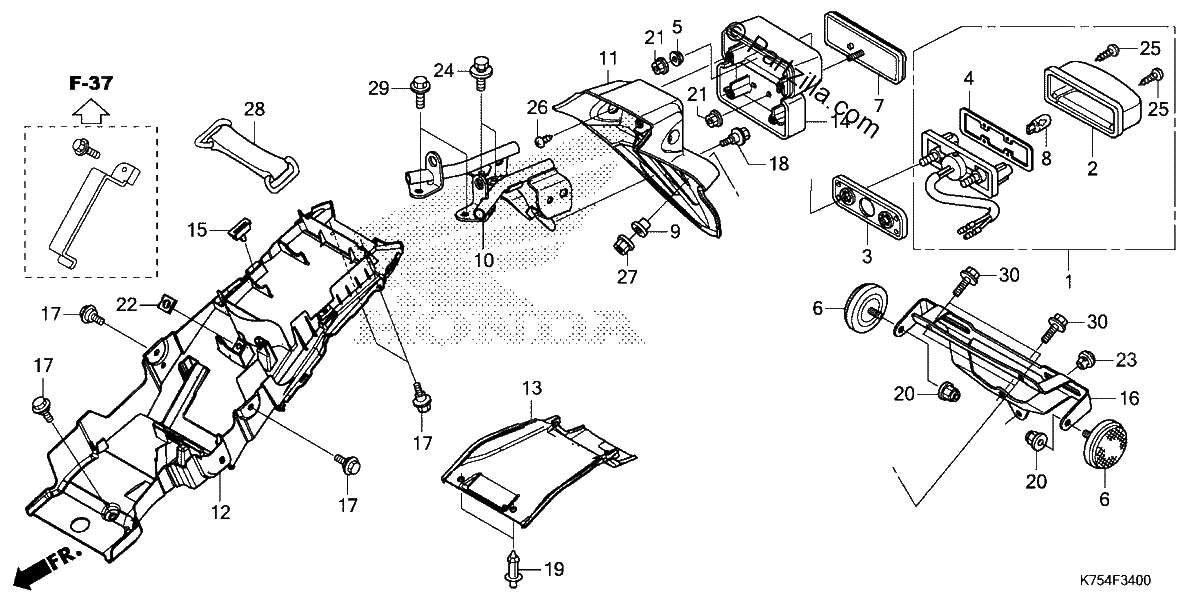 Diagrama de REAR FENDER