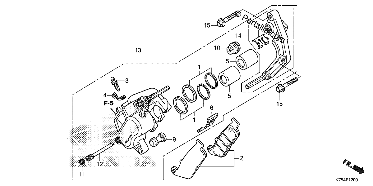 Diagrama de FRONT BRAKE CALIPER 1