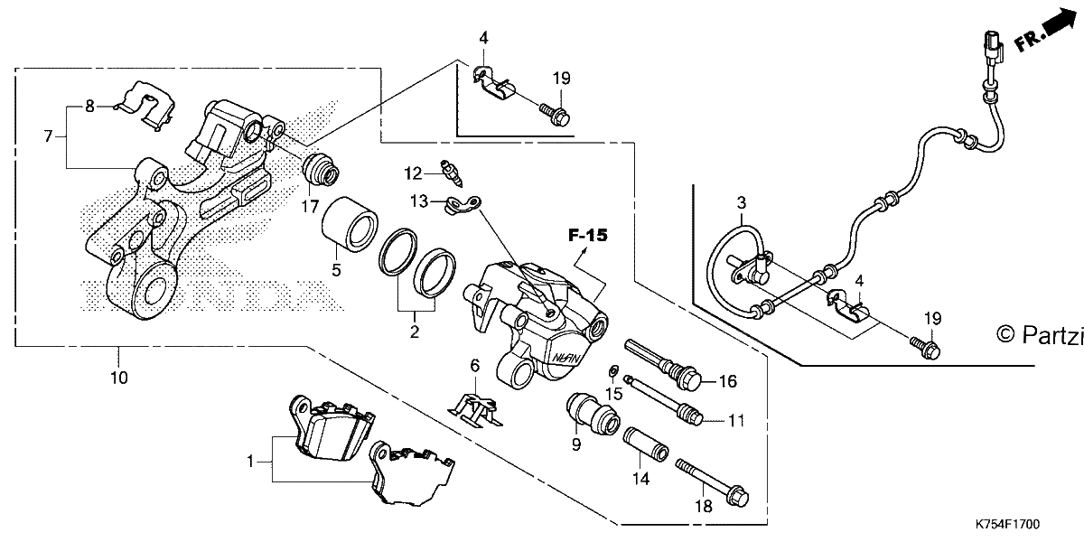 Diagrama de REAR BRAKE CALIPER