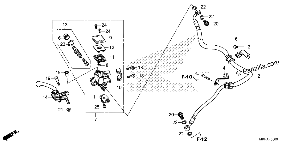 Diagrama de FRONT BRAKE MASTER CYLINDER 1