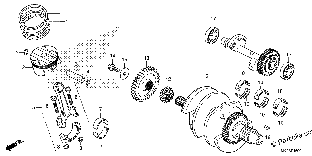Diagrama de CRANKSHAFT PISTON