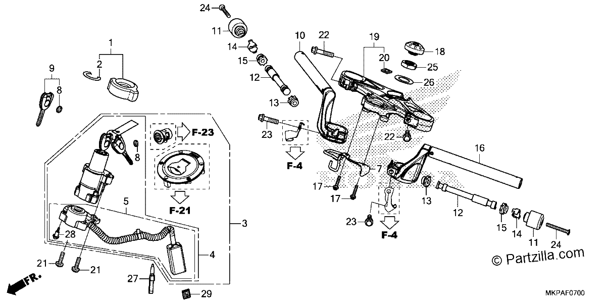 Diagrama de HANDLEBAR TOP BRIDGE