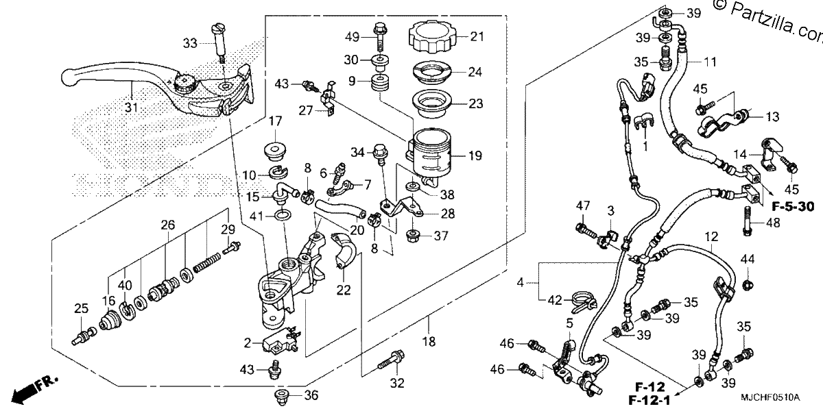 Diagrama de FRONT BRAKE MASTER CYLINDER 2