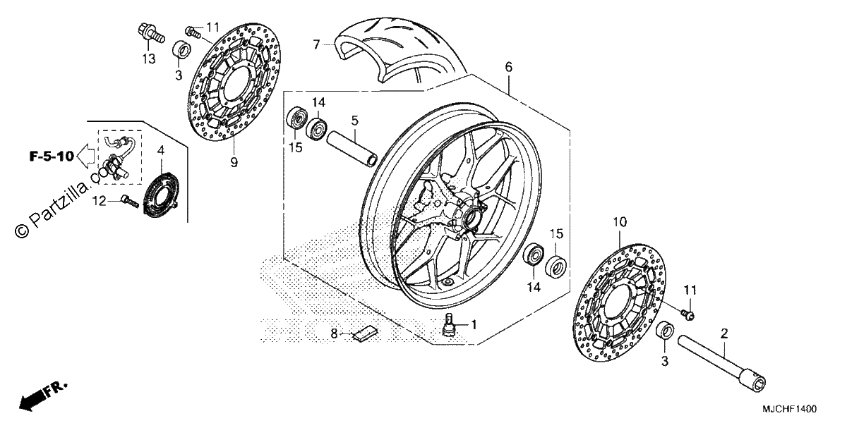 Diagrama de FRONT WHEEL