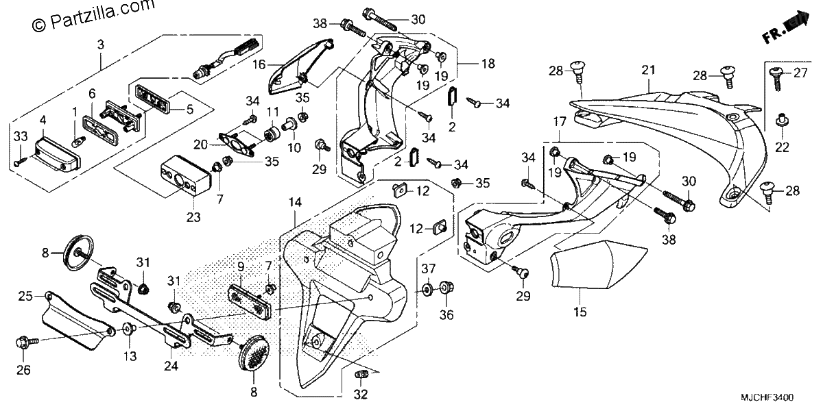 Diagrama de REAR FENDER LICENSE LIGHT