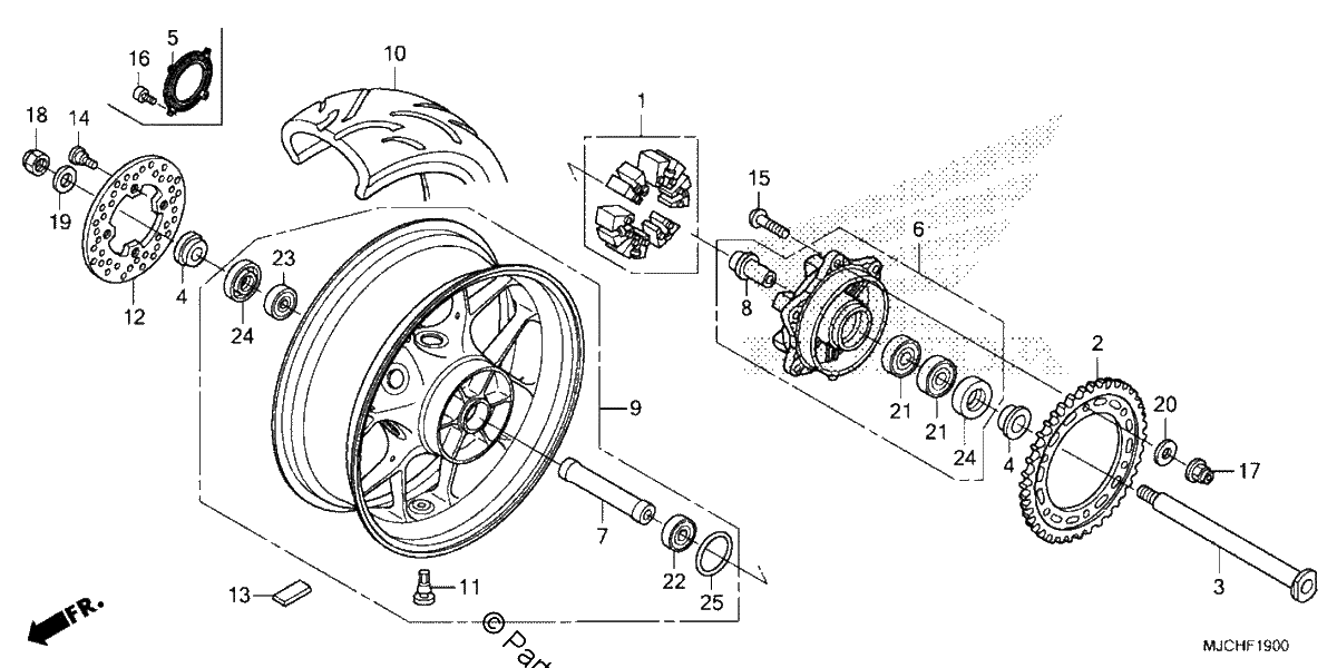 Diagrama de REAR WHEEL