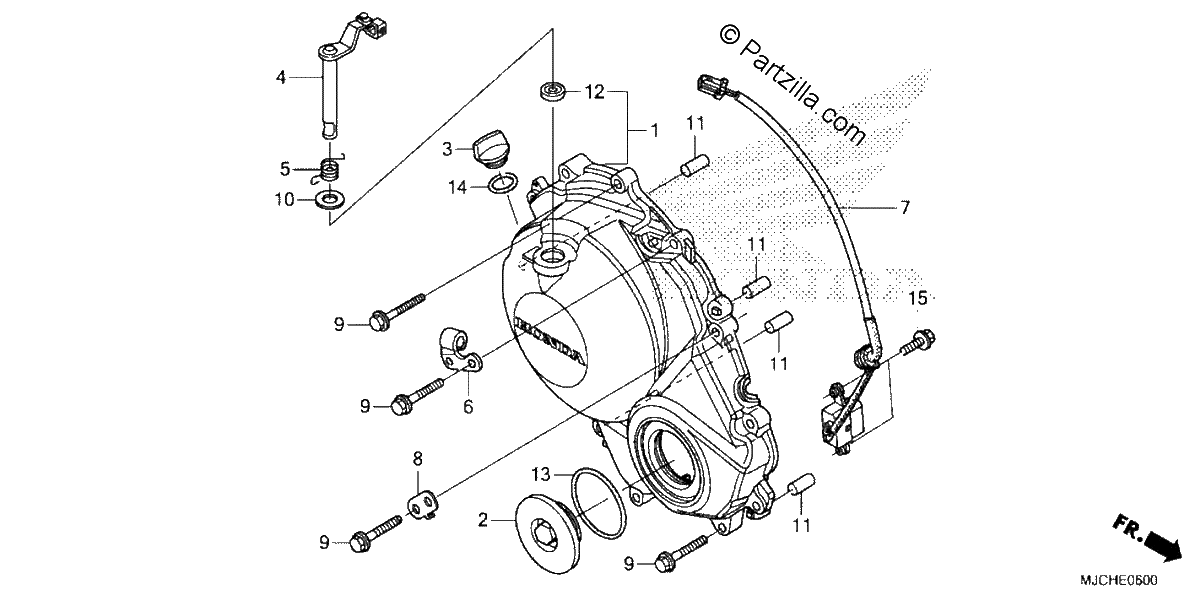 Diagrama de RIGHT CRANKCASE COVER
