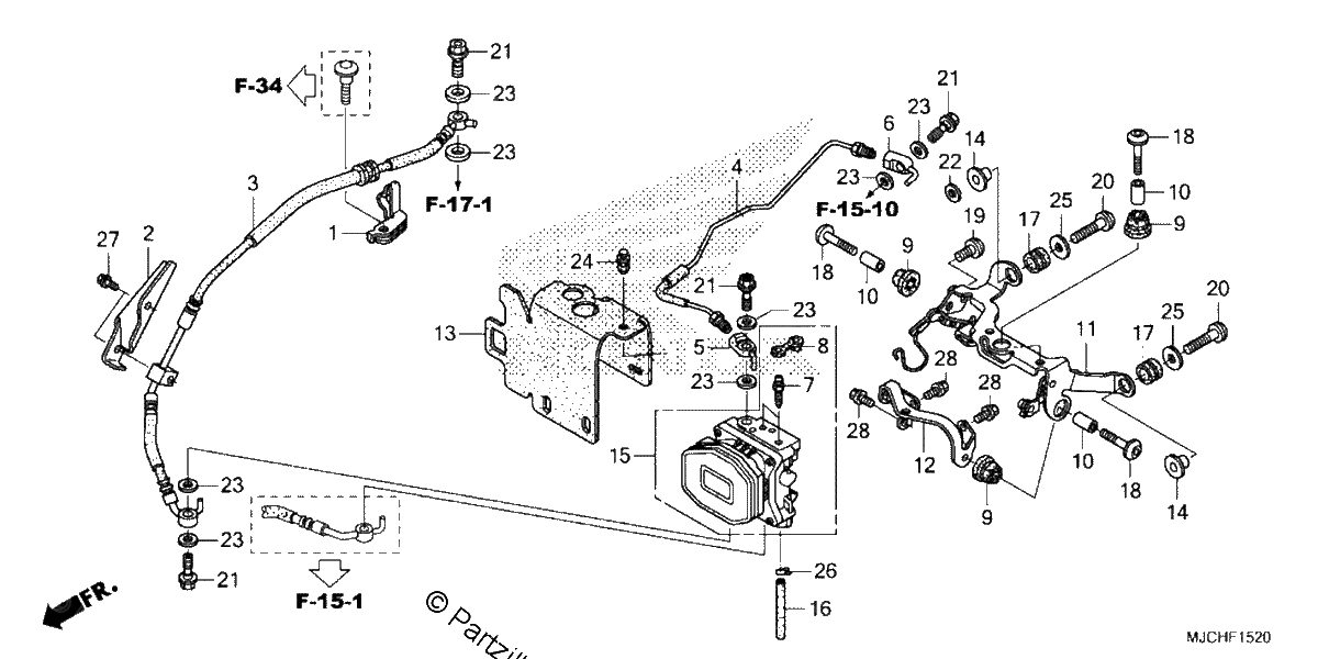 Diagrama de REAR VALVE UNIT CBR600RA