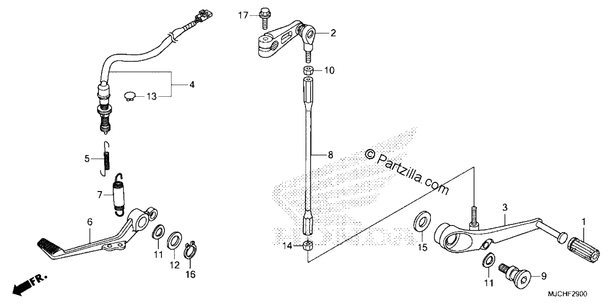 Diagrama de BRAKE PEDAL CHANGE PEDAL