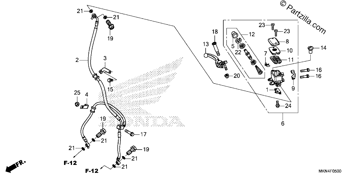 Diagrama de FRONT BRAKE MASTER CYLINDER 1