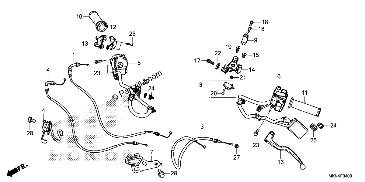 Diagrama de HANDLE LEVER SWITCH CABLE
