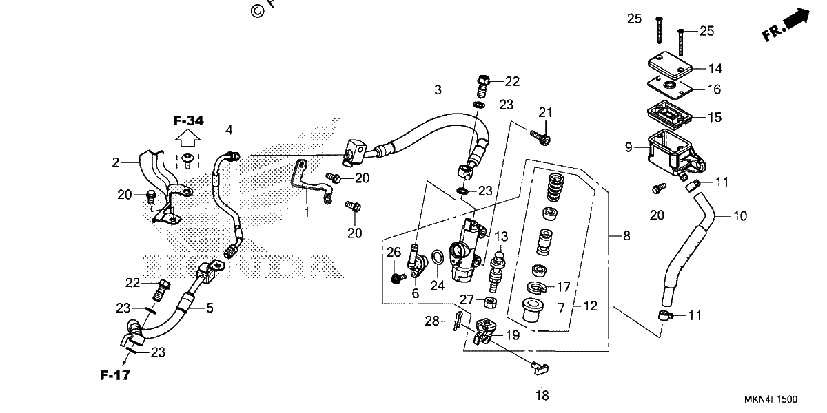 Diagrama de REAR BRAKE MASTER CYLINDER 1