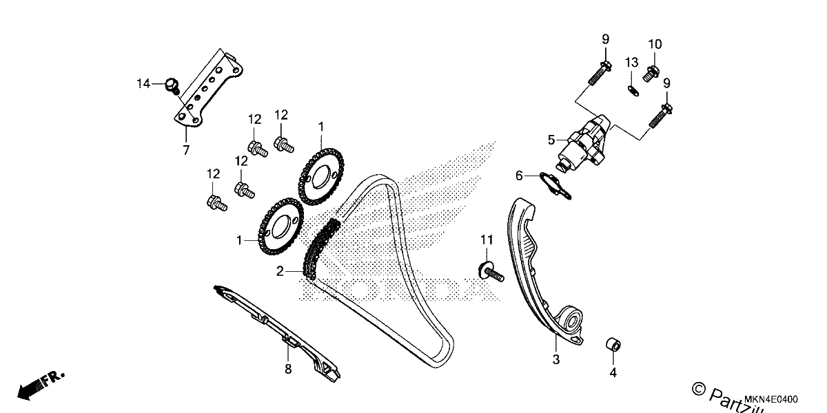 Diagrama de CAM CHAIN TENSIONER