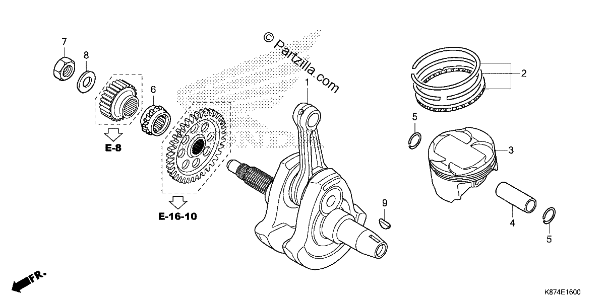 Diagrama de CRANKSHAFT PISTON