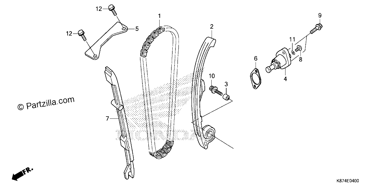 Diagrama de CAM CHAIN TENSIONER