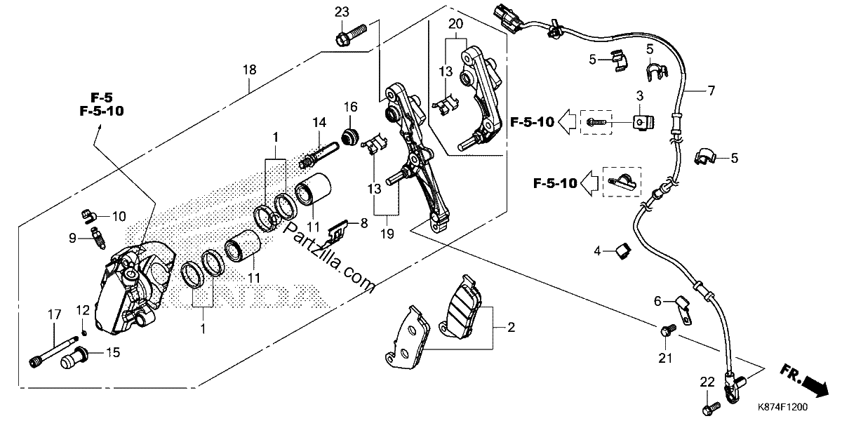 Diagrama de FRONT BRAKE CALIPER