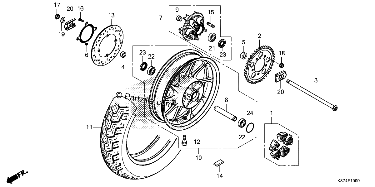 Diagrama de REAR WHEEL