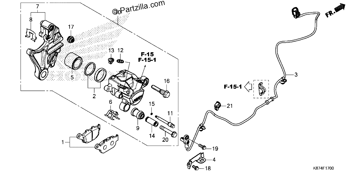 Diagrama de REAR BRAKE CALIPER