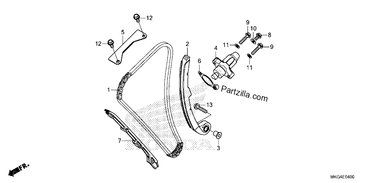 Diagrama de CAM CHAIN TENSIONER