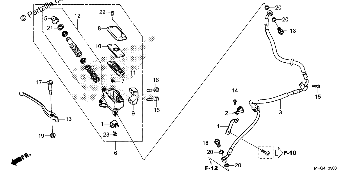 Diagrama de FRONT BRAKE MASTER CYLINDER 1