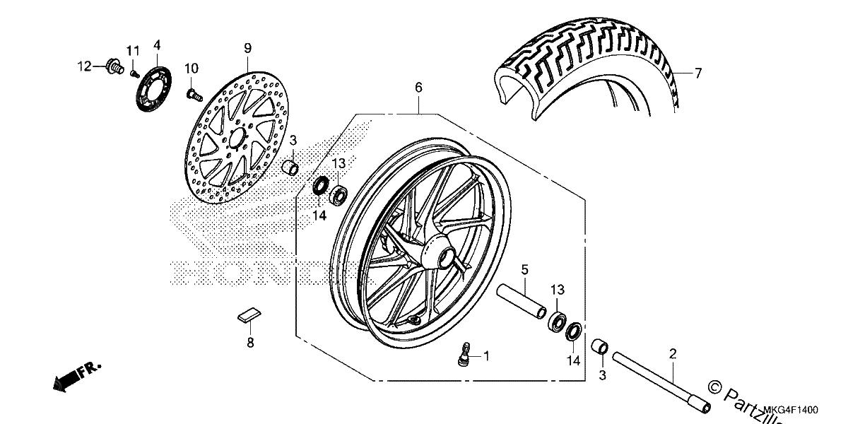 Diagrama de FRONT WHEEL