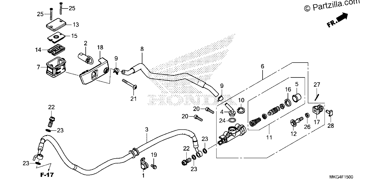 Diagrama de REAR BRAKE MASTER CYLINDER 1