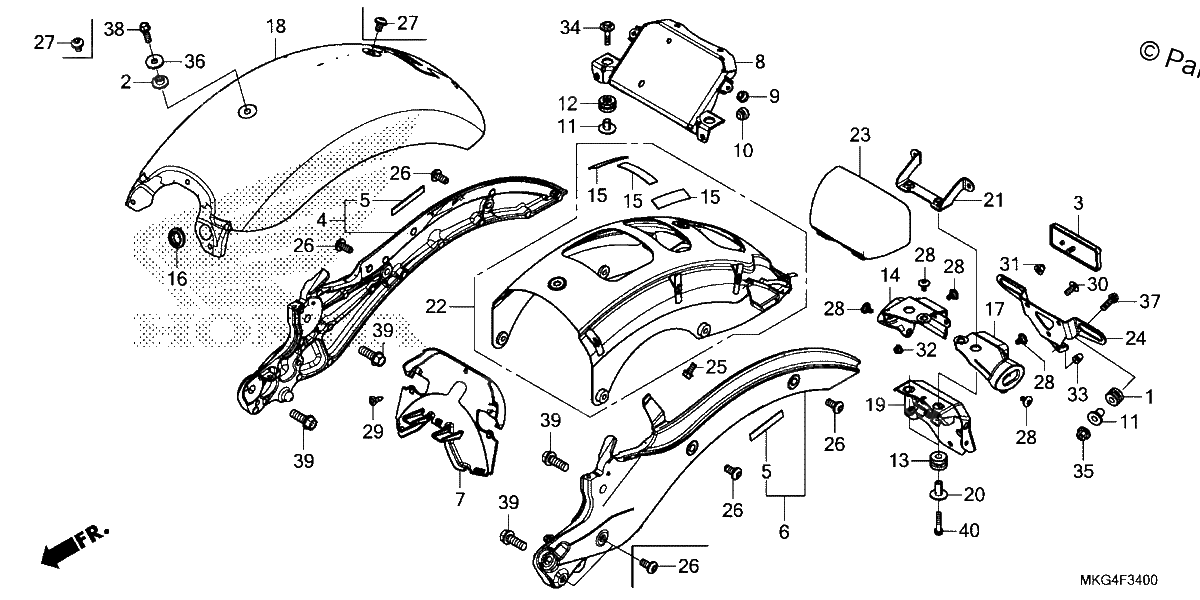 Diagrama de REAR FENDER