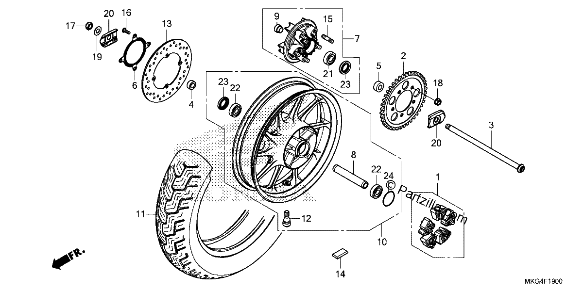 Diagrama de REAR WHEEL