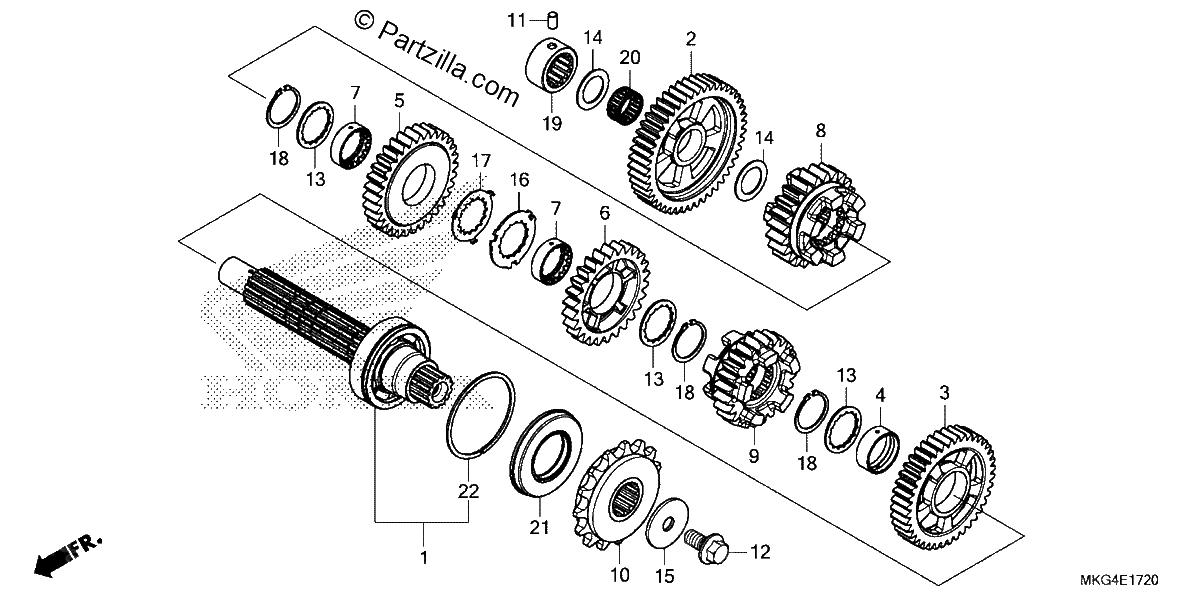 Diagrama de TRANSMISSION COUNTERSHAFT
