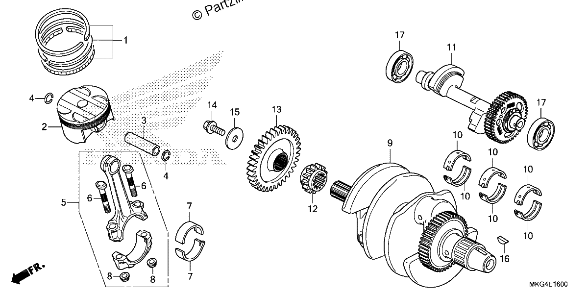 Diagrama de CRANKSHAFT PISTON