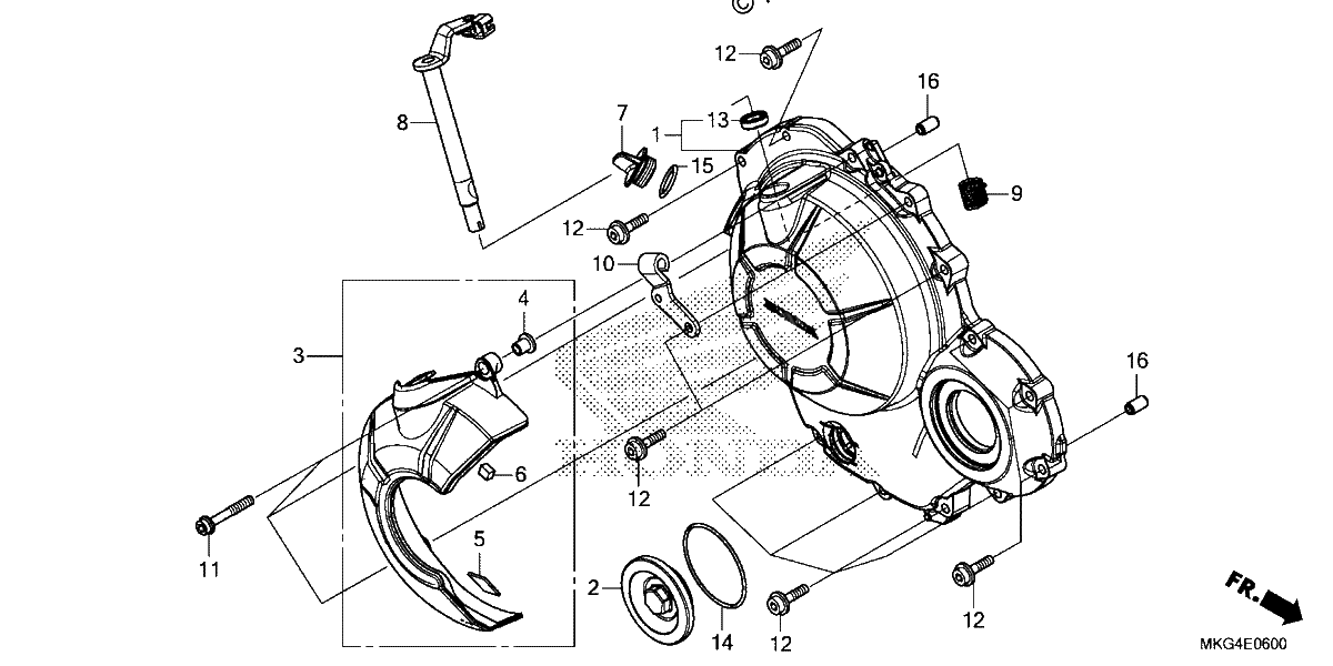 Diagrama de RIGHT CRANKCASE COVER