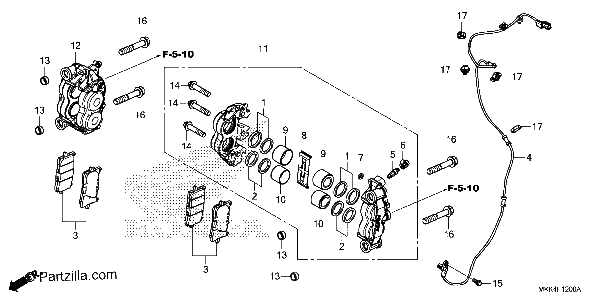 Diagrama de FRONT BRAKE CALIPER