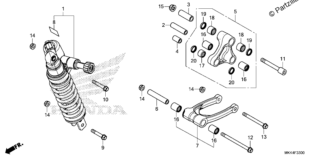 Diagrama de REAR SHOCK ABSORBER