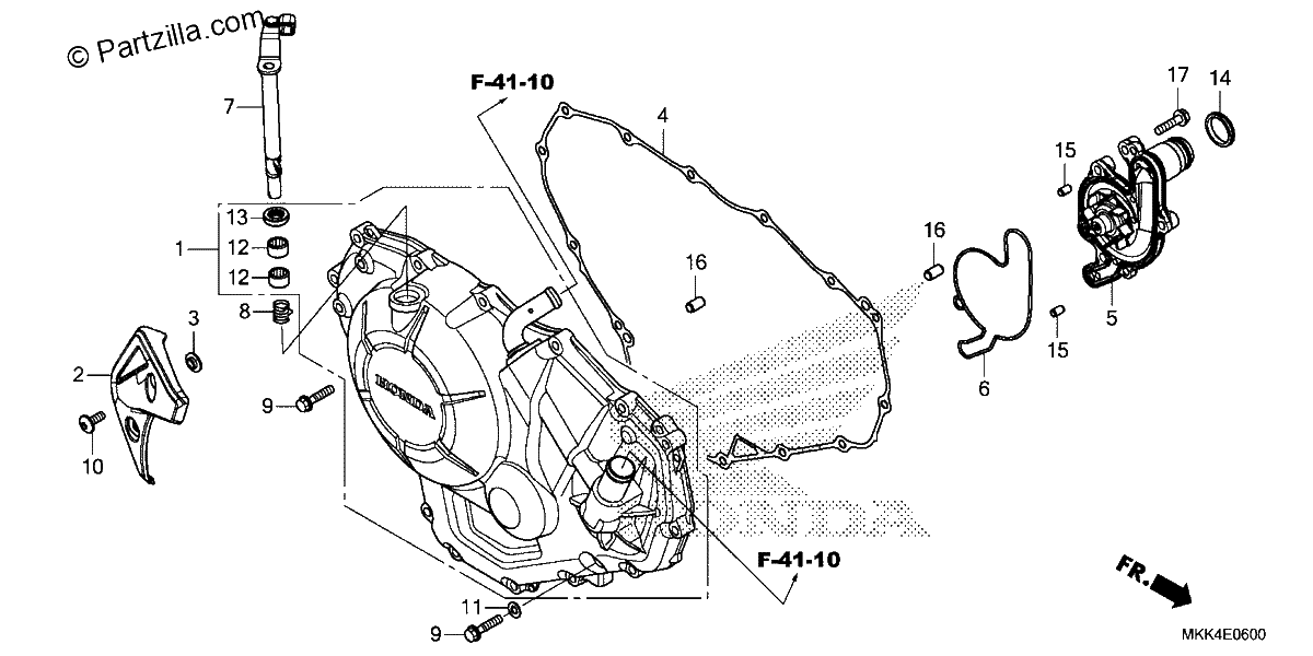 Diagrama de RIGHT CRANKCASE COVER 1