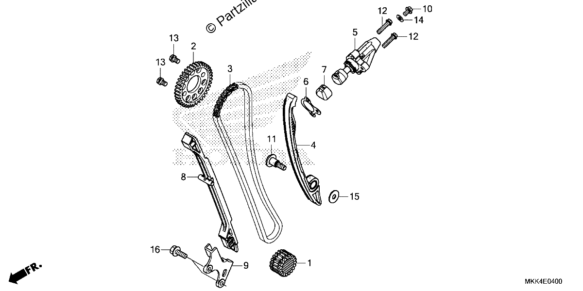 Diagrama de CAM CHAIN TENSIONER