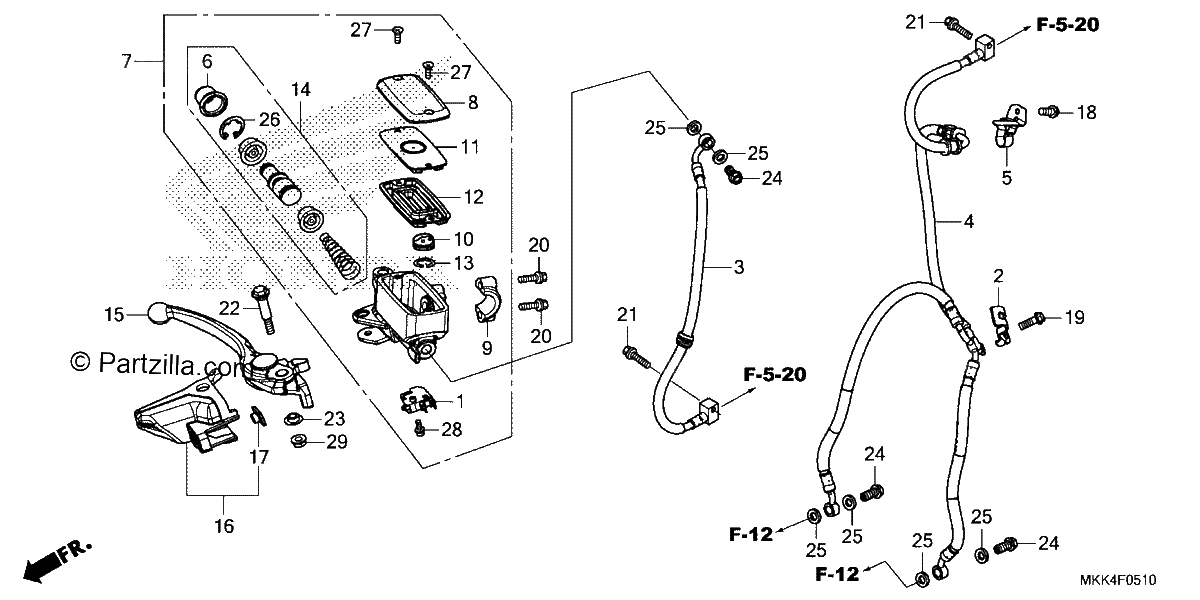 Diagrama de FRONT BRAKE MASTER CYLINDER