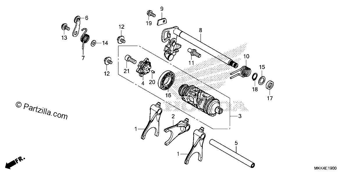 Diagrama de GEARSHIFT DRUM 1