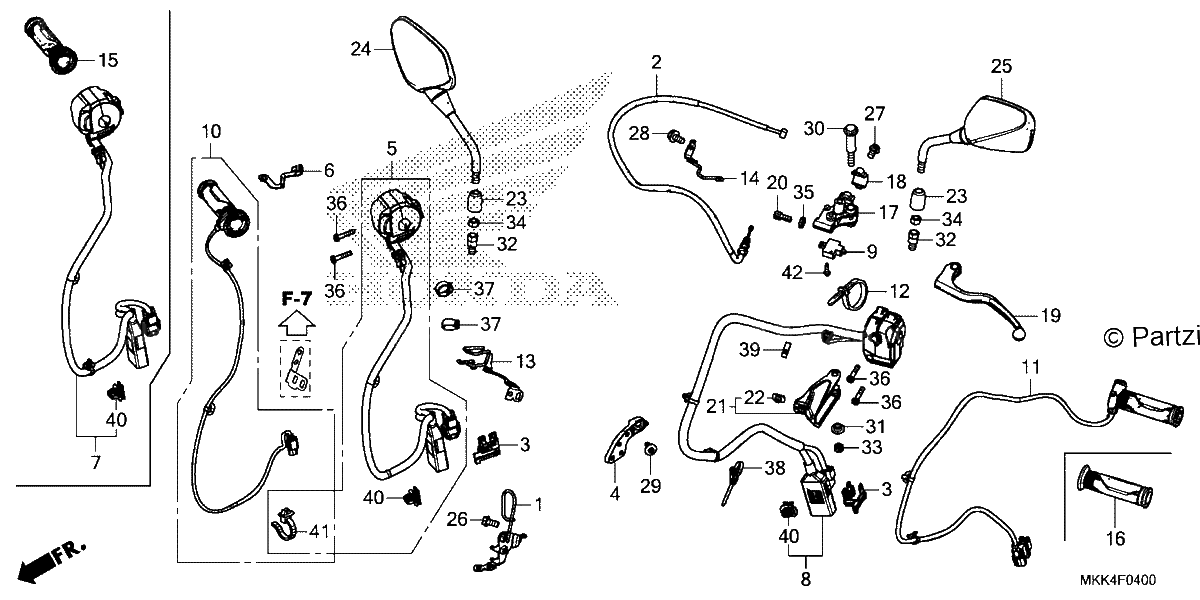 Diagrama de HANDLE LEVER SWITCH CABLE