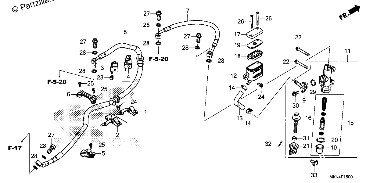 Diagrama de REAR BRAKE MASTER CYLINDER