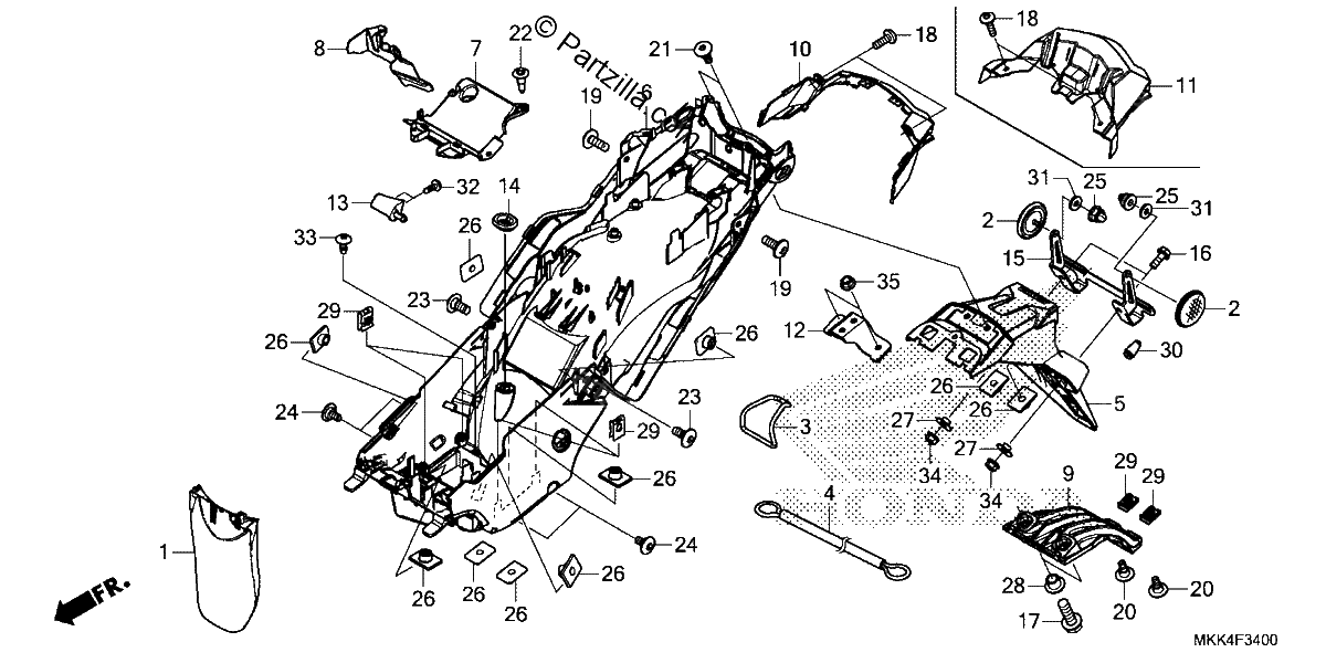Diagrama de REAR FENDER