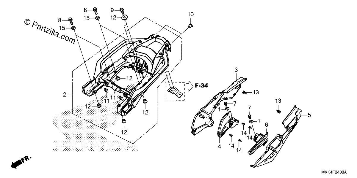 Diagrama de SIDE COVER REAR CARRIER 1