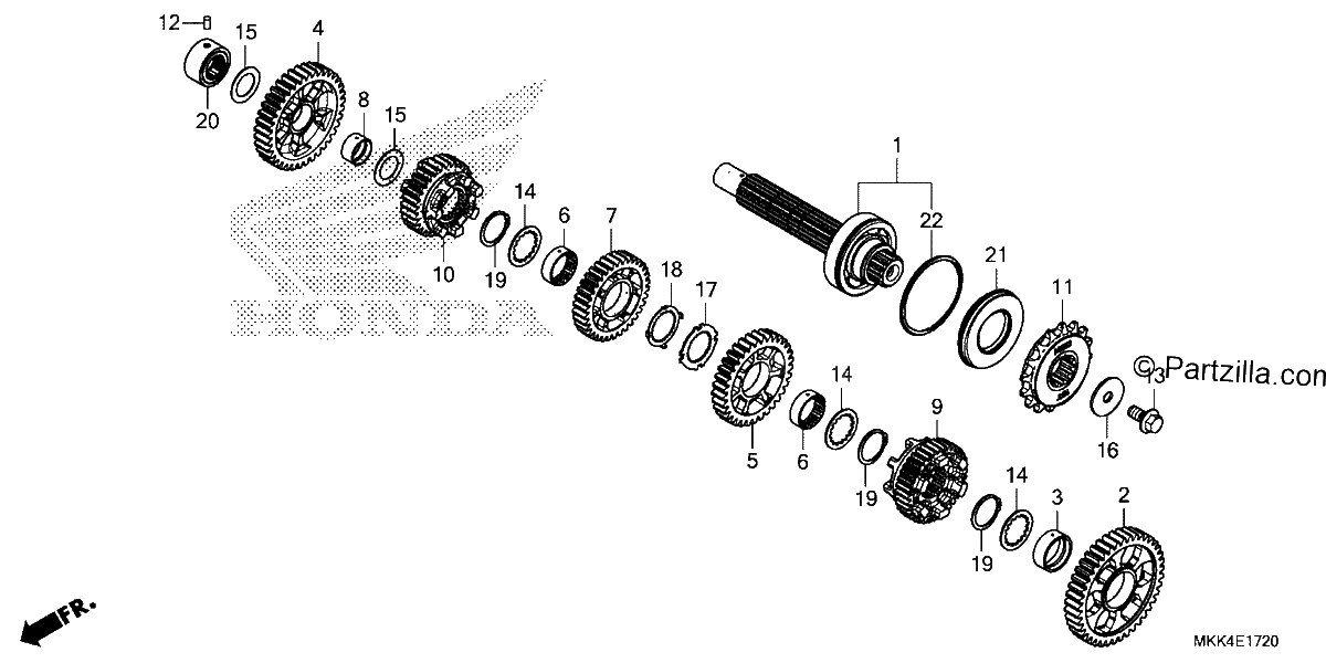 Diagrama de TRANSMISSION COUNTERSHAFT