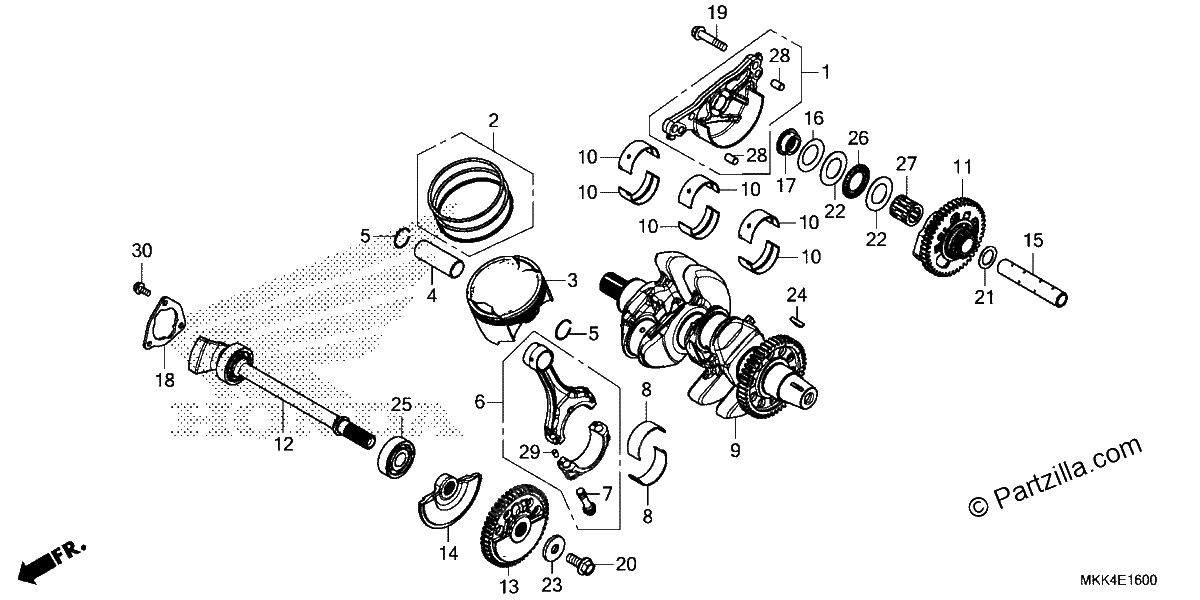 Diagrama de CRANKSHAFT PISTON