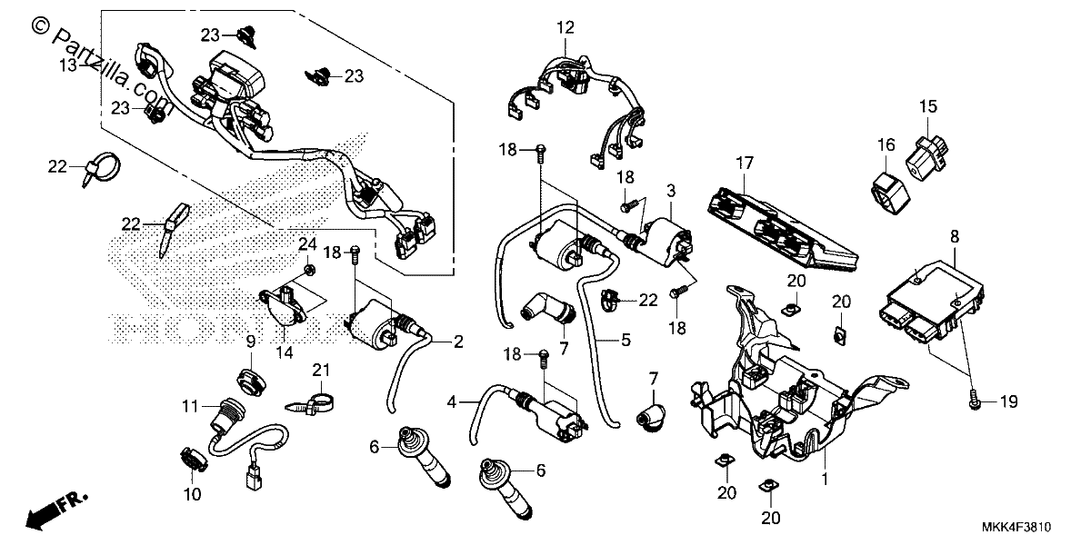 Diagrama de SUB HARNESS IGNITION COIL